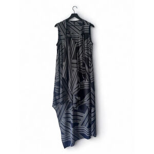 BCBGMAXAZRIA Black & White Asymmetrical Dress Women's Size M